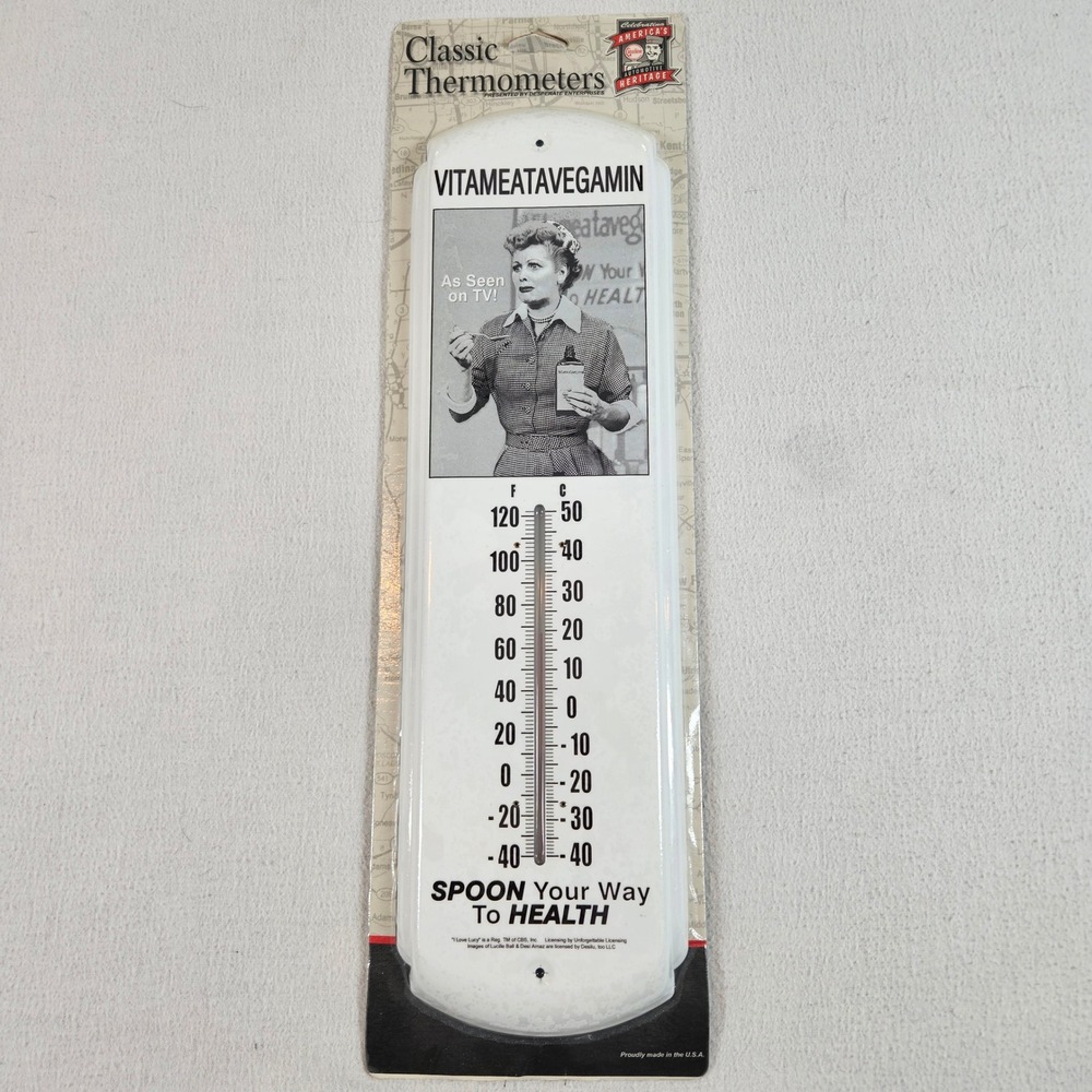 Desperate Enterprises I Love Lucy Thermometer OS White Vitameatavegamin NIP